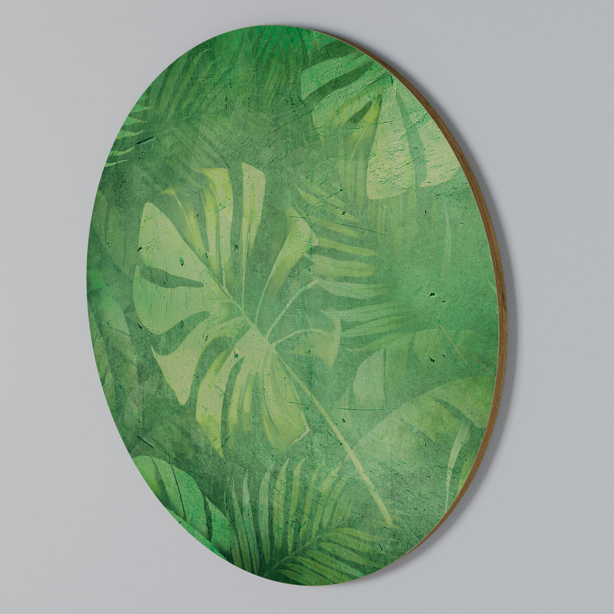 SUBTLE GREEN SYMPHONY Rundes Wandbild