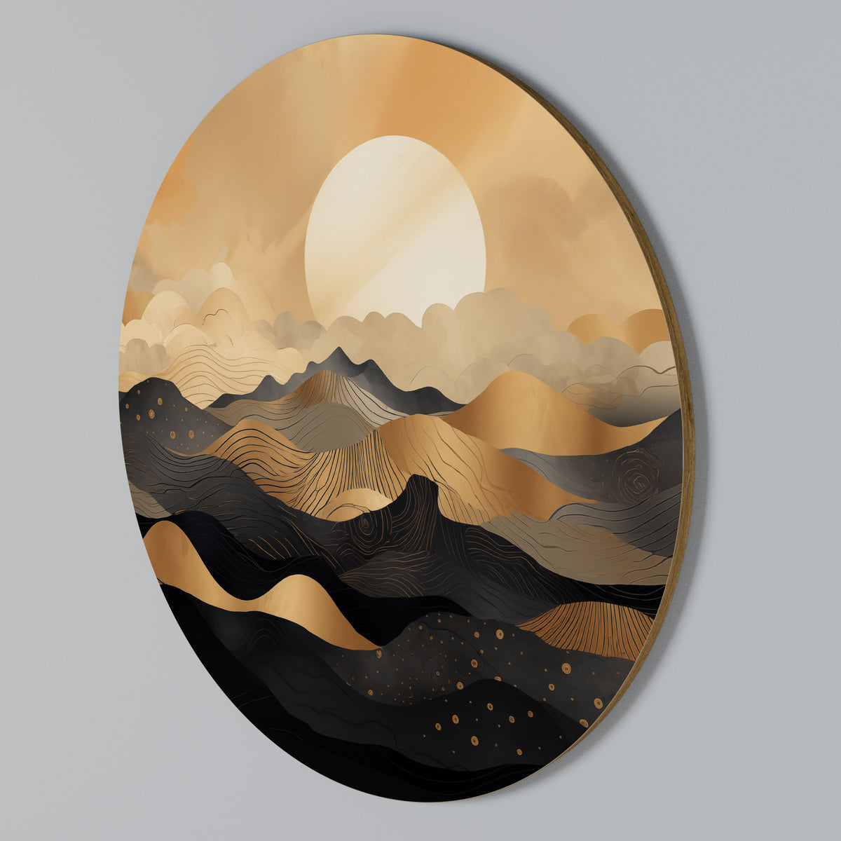 MYSTICAL SUNSET HORIZON Rundes Wandbild