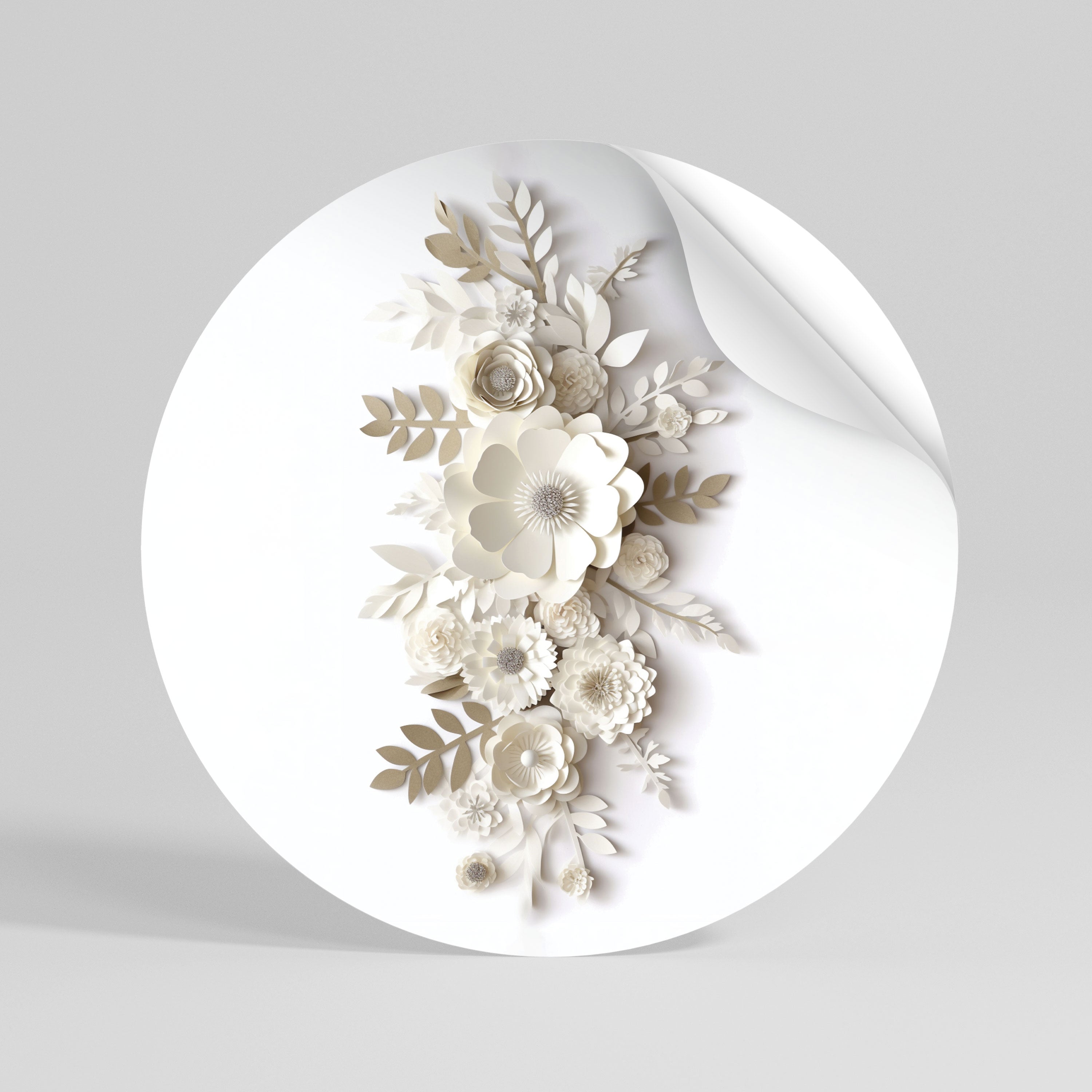 BLUSHING BOUQUET Rund väggdekal