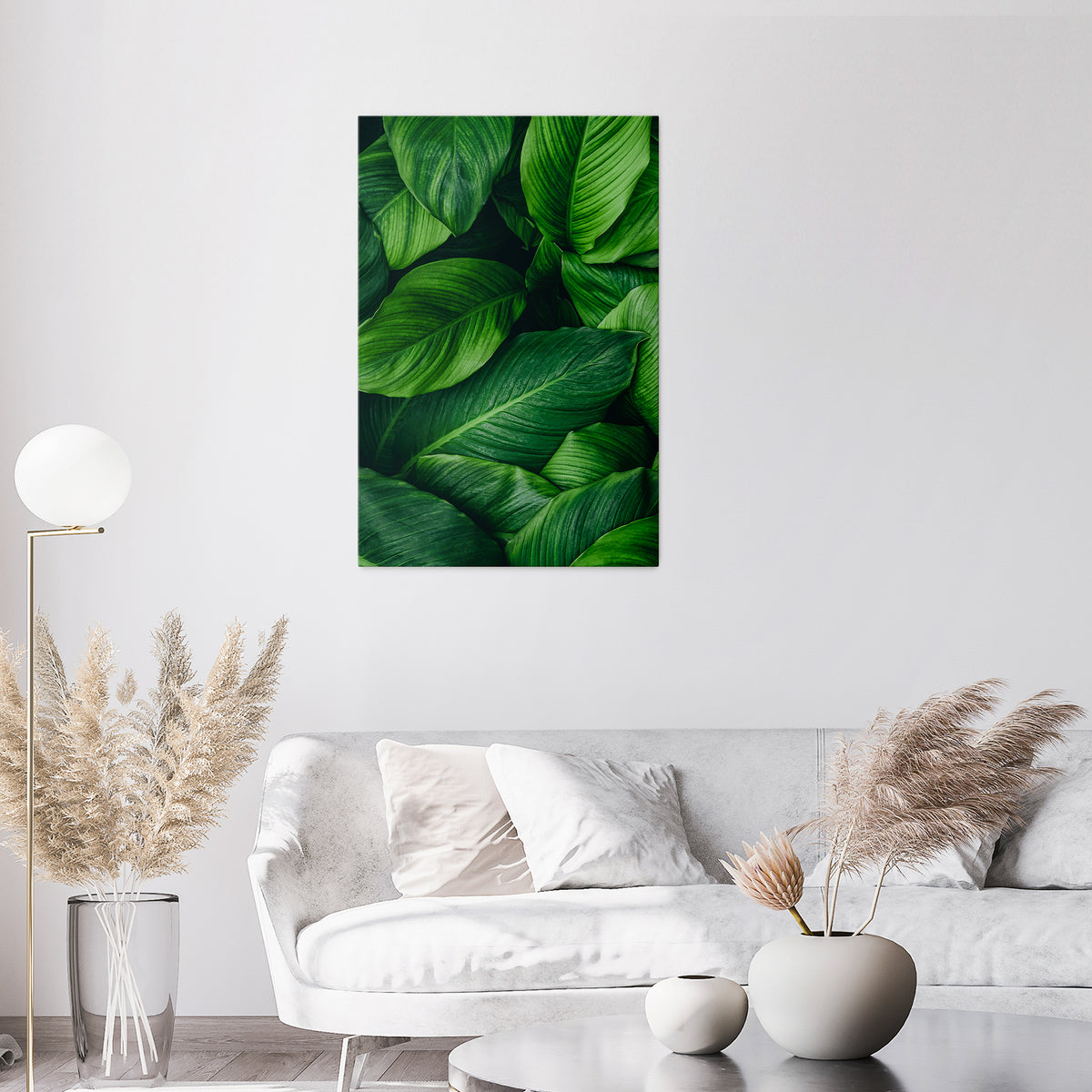 VIBRANT LEAFY EMBRACE Cuadro en lienzo vertical