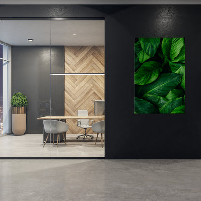 VIBRANT LEAFY EMBRACE Cuadro en lienzo vertical