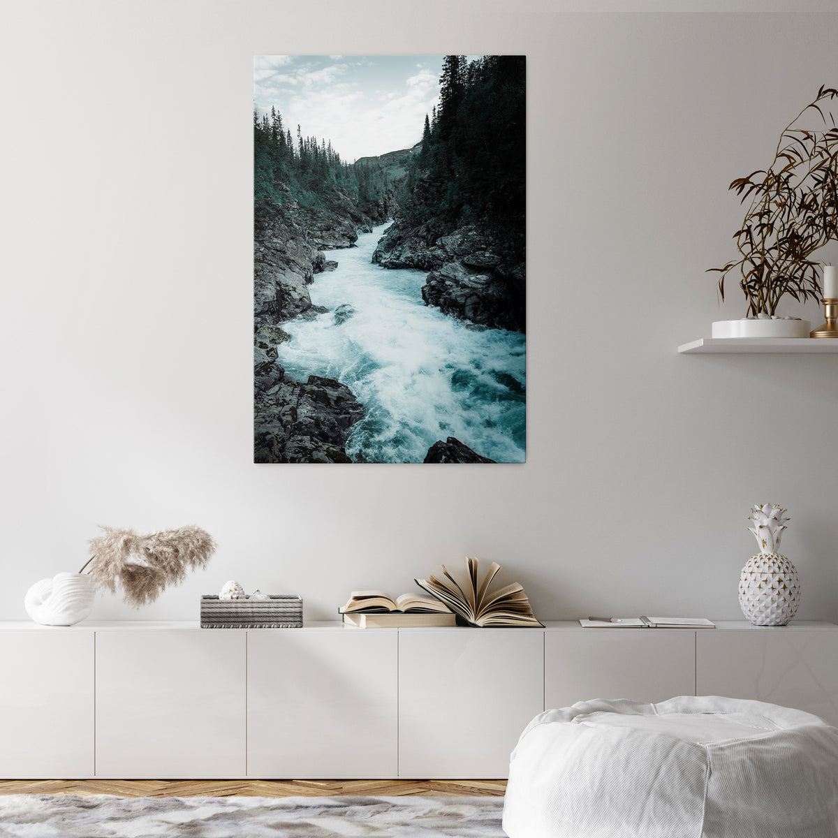 RUSHING REFLECTIONS Quadro em tela vertical