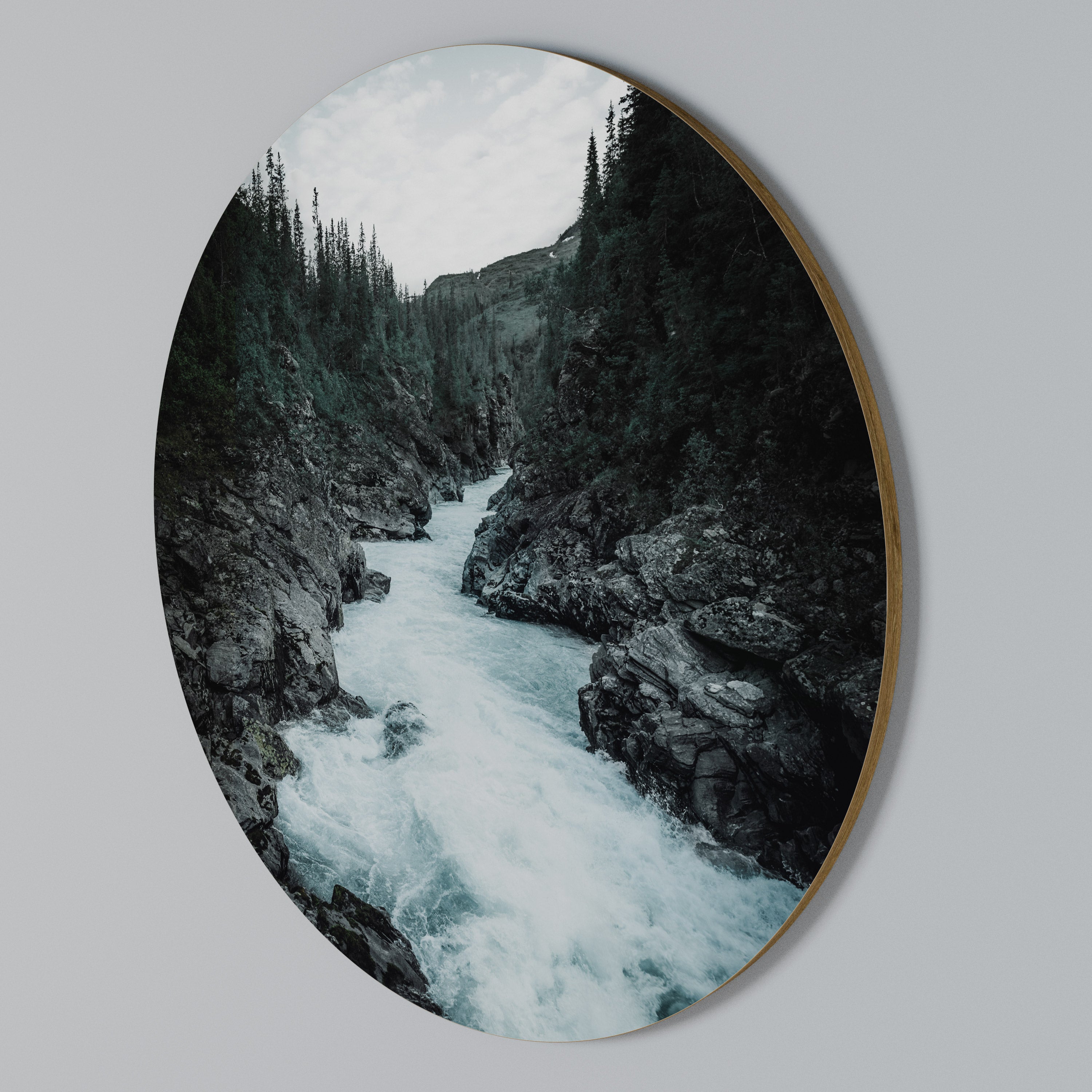 RUSHING REFLECTIONS Arte de Parede Redonda