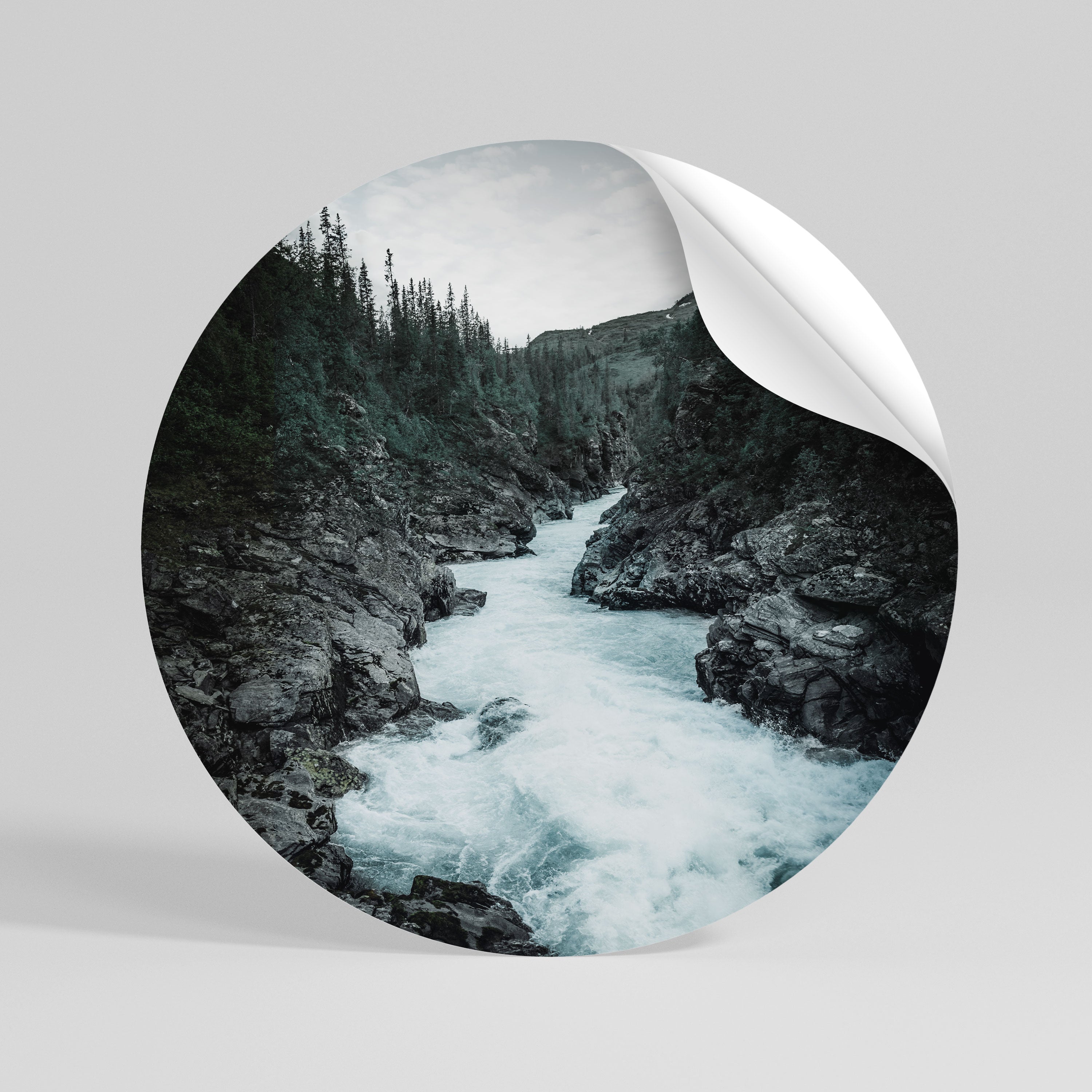 RUSHING REFLECTIONS Rund väggdekal