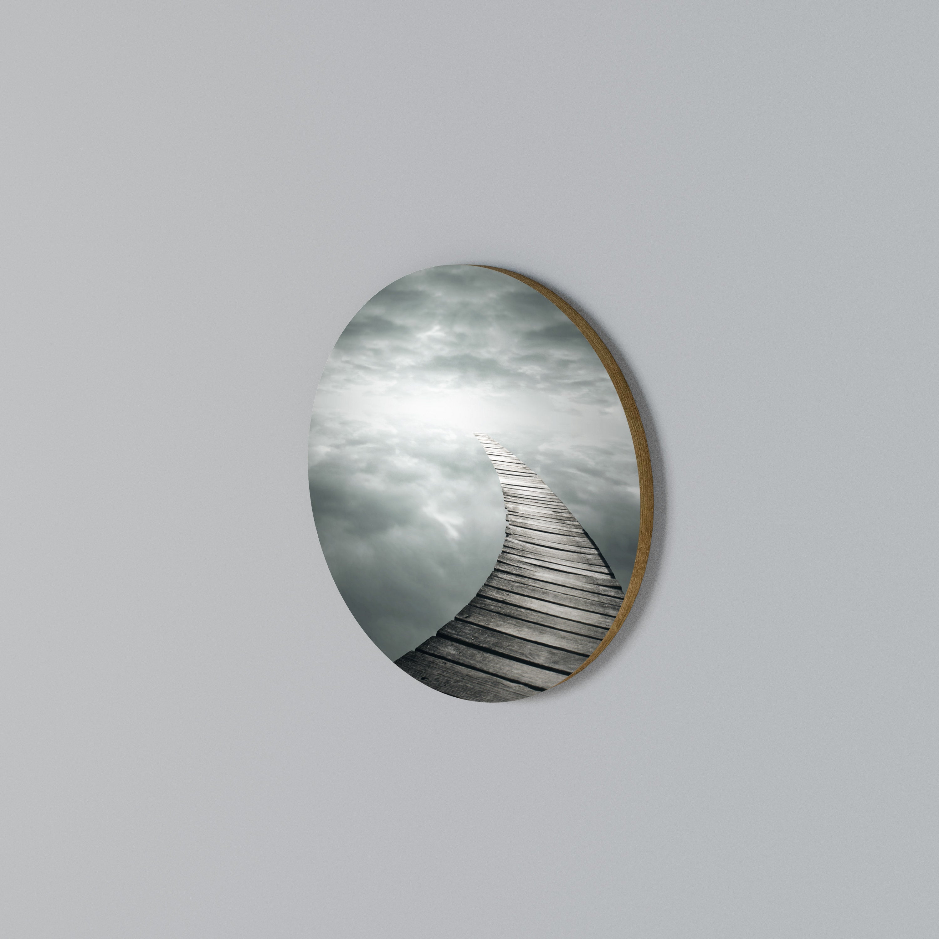 WHISPERING PATHWAYS Arte de pared redondo