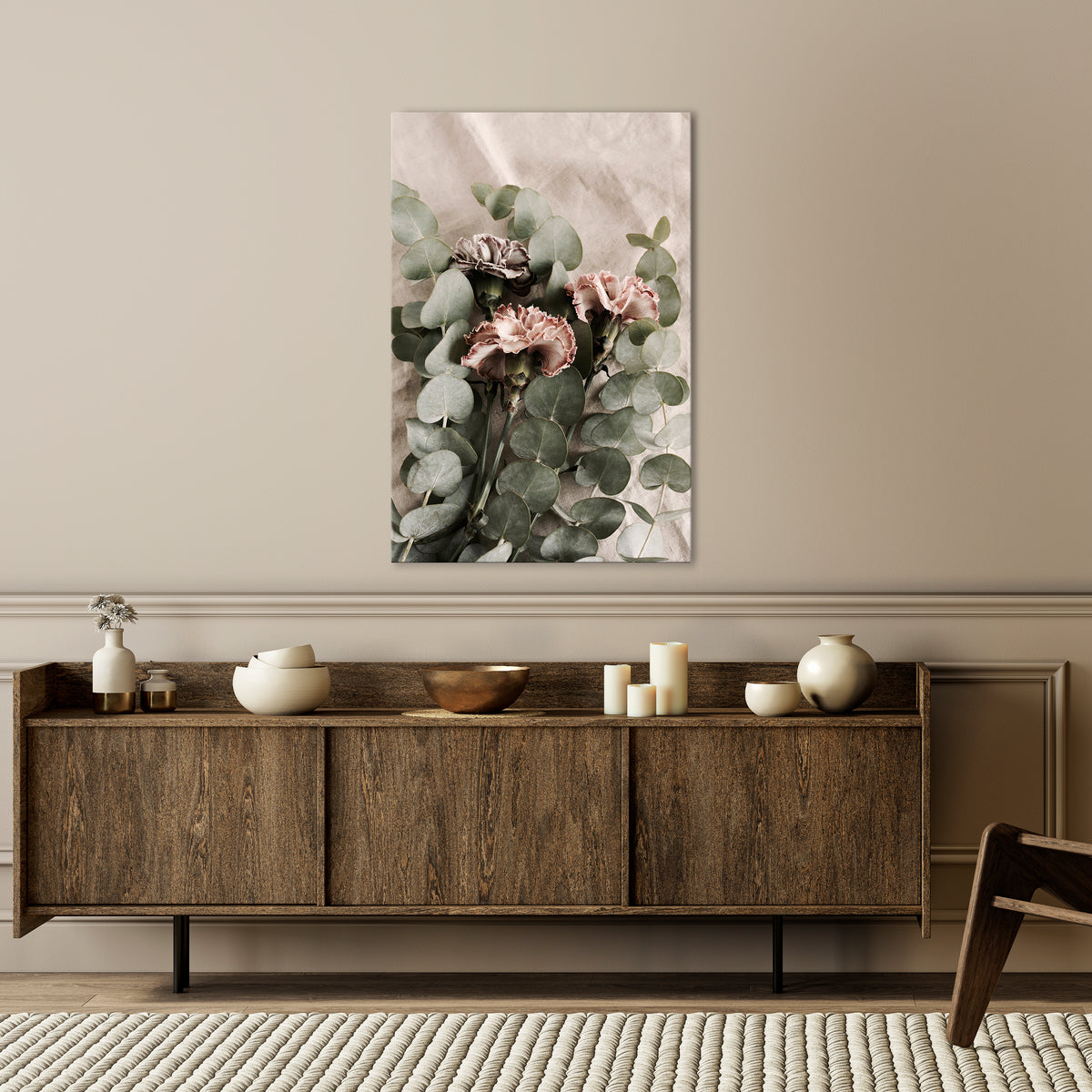 LINEN CLOVES Quadro em tela vertical