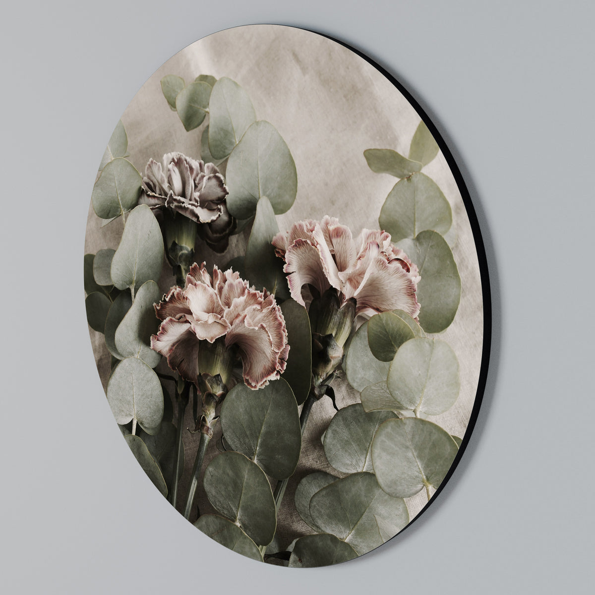 LINEN CLOVES Arte de pared redondo