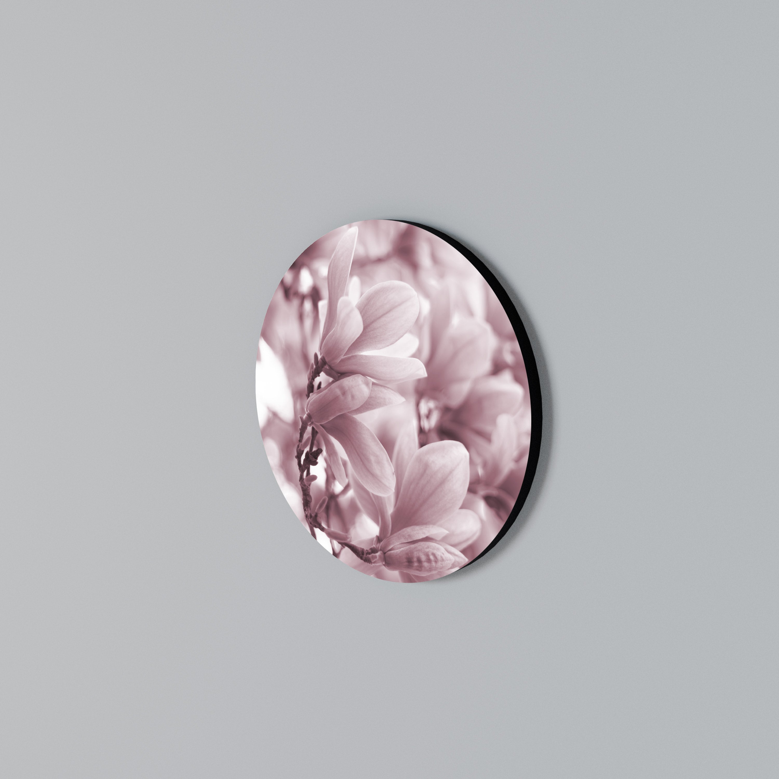 PINK BLOSSOM DREAM Rundes Wandbild