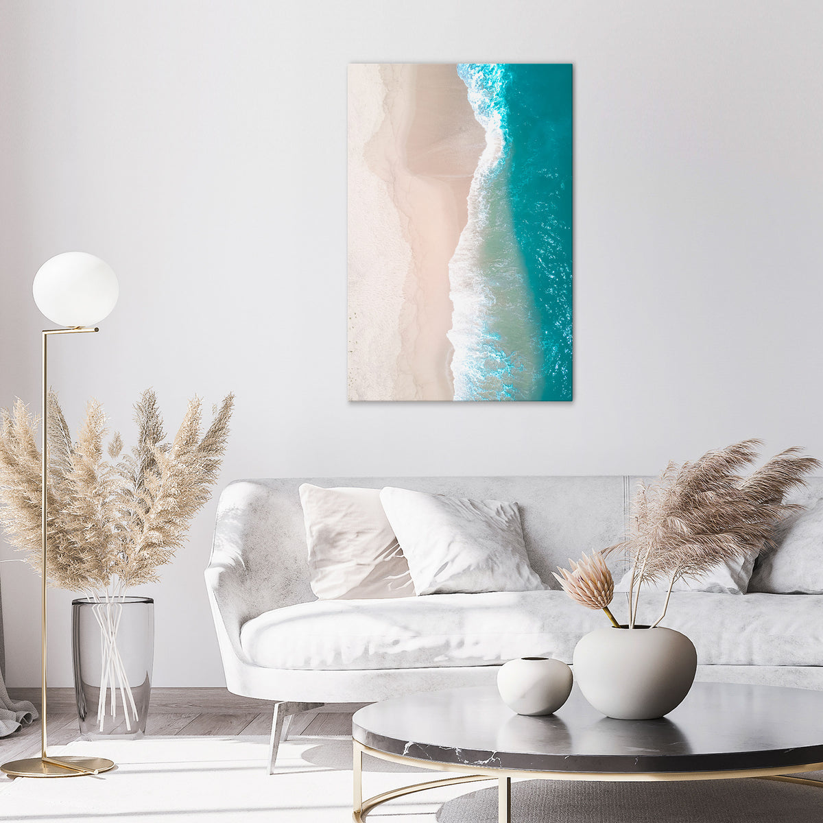 SAND AND SEA HARMONY Quadro em tela vertical