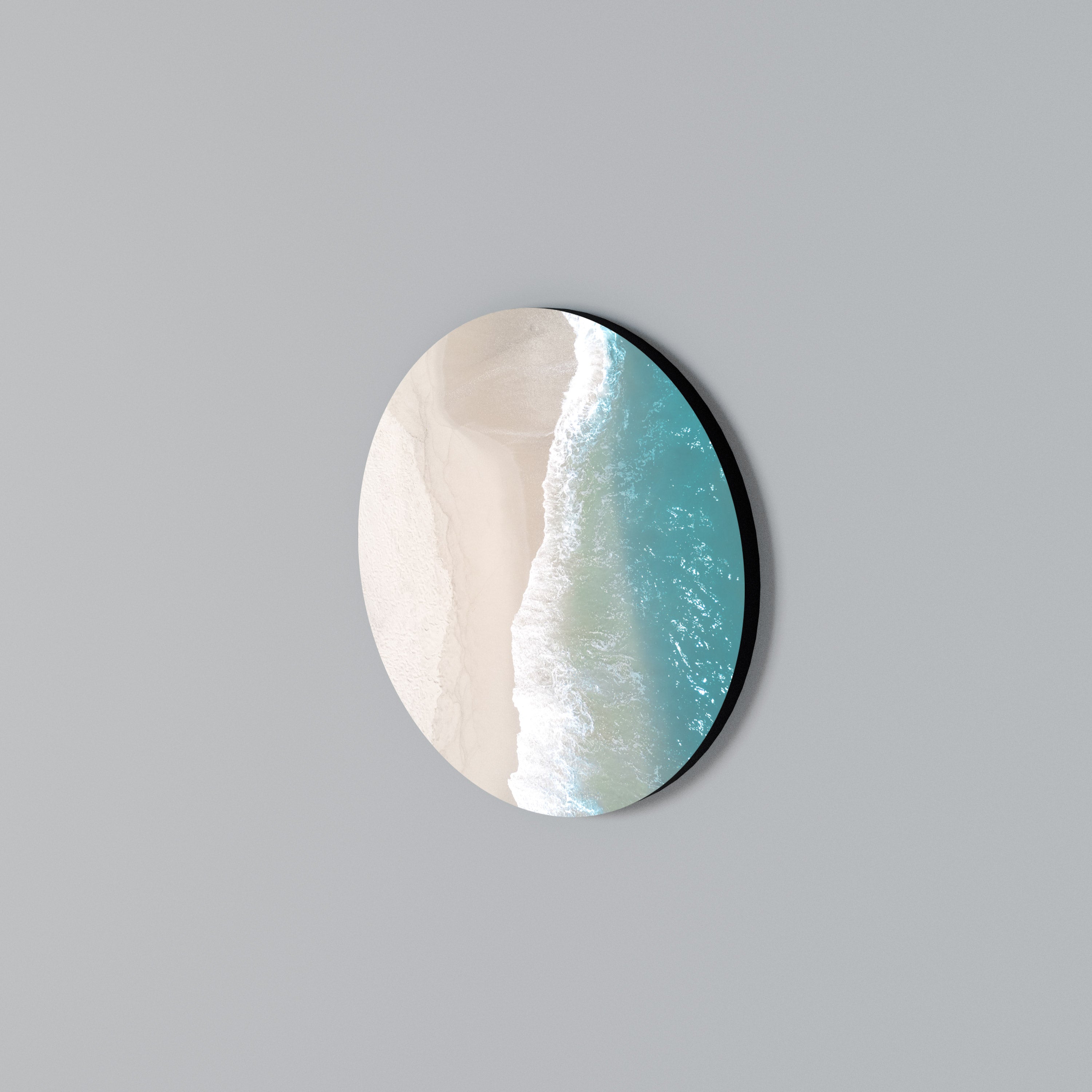 SAND AND SEA HARMONY Rundes Wandbild
