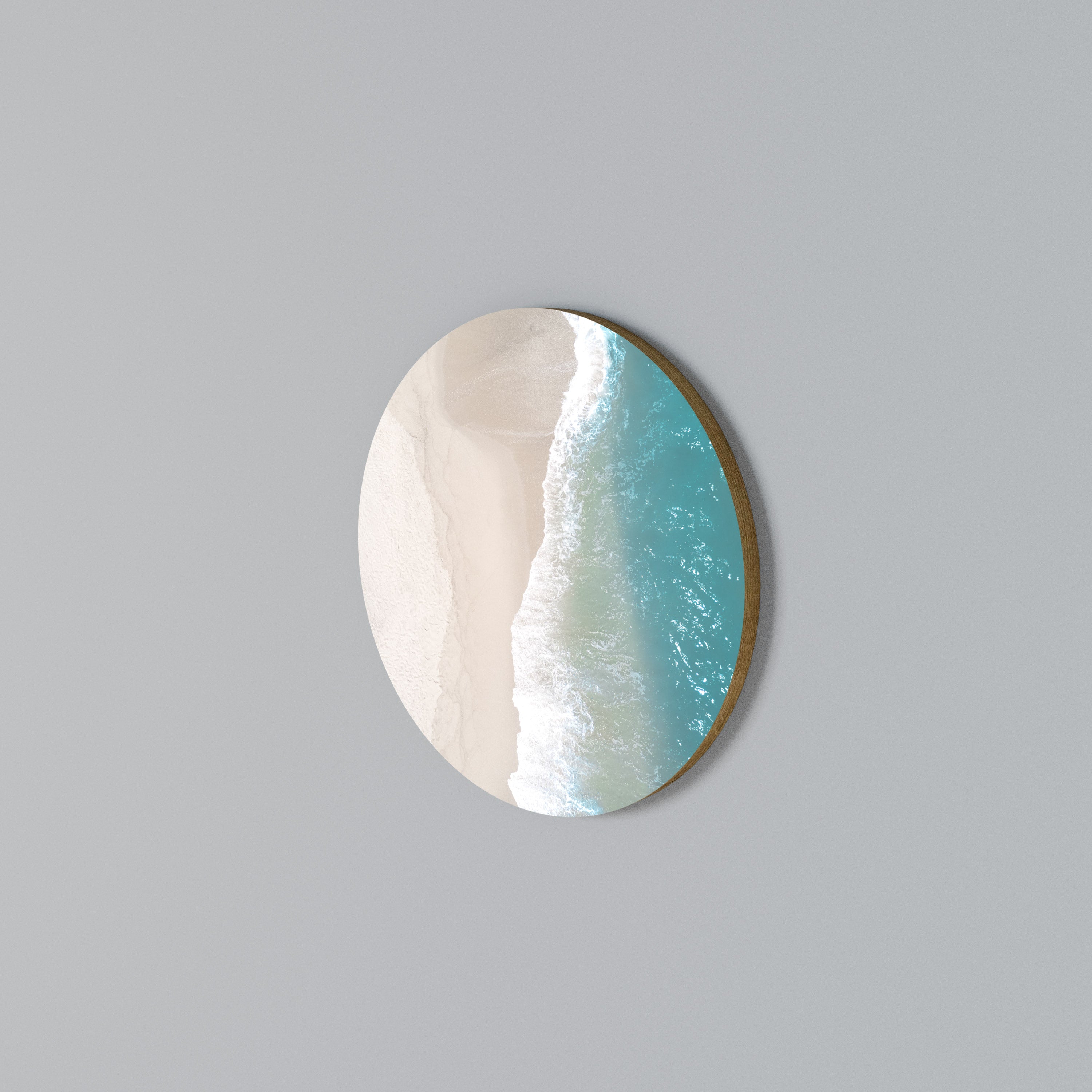 SAND AND SEA HARMONY Rundes Wandbild