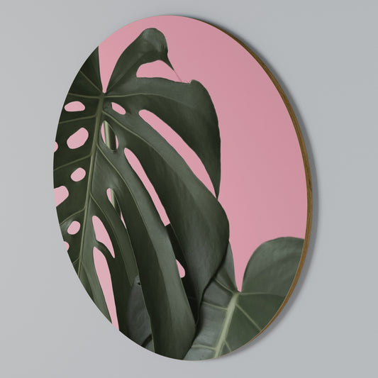 LADY MONSTERA Στρογγυλός πίνακας ζωγραφικής