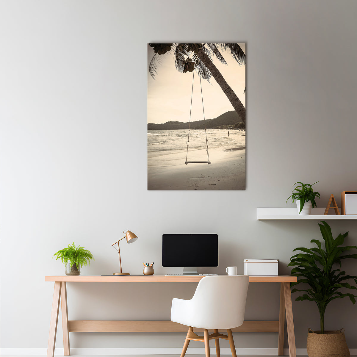 SUNSET SWING SORROW Vertical Canvas Print