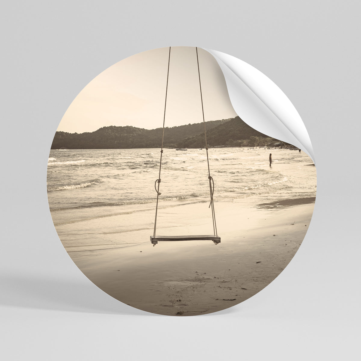 SUNSET SWING SORROW Runder Wandsticker zum Abziehen und Aufkleben