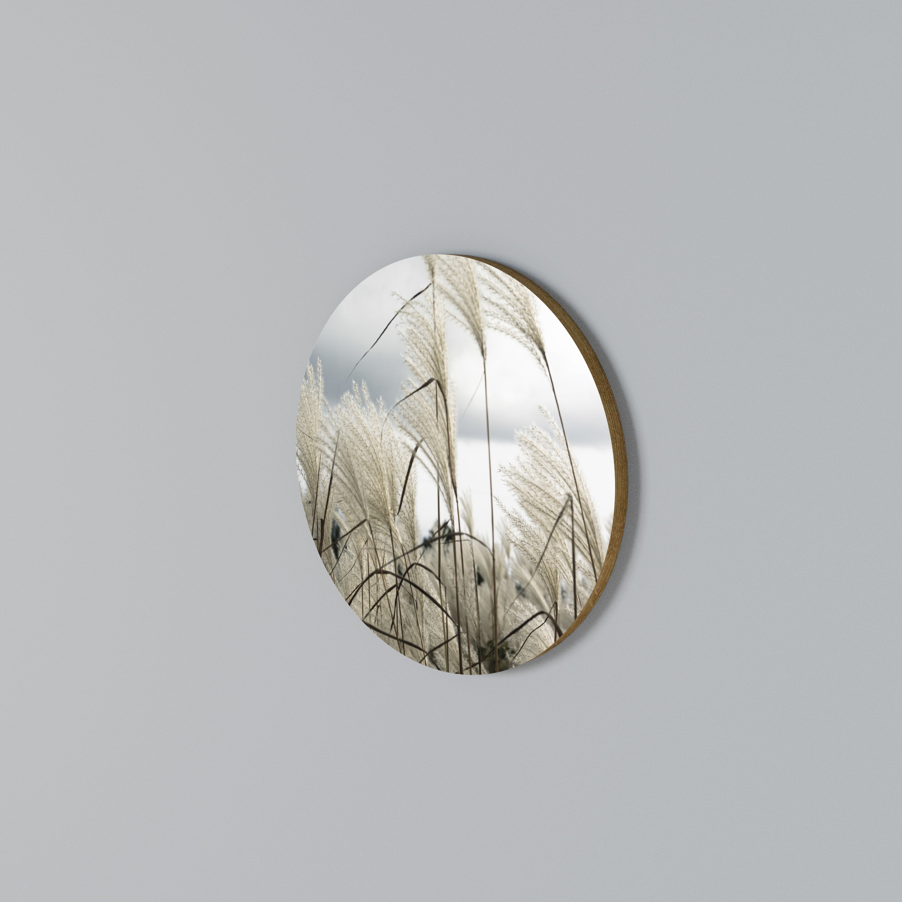 CLOUDS ABOVE GRASS Arte de pared redondo