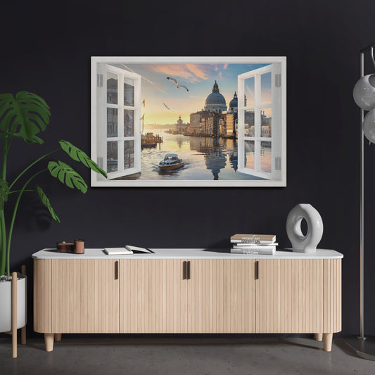 WINDOW TO VENICE Horizontal Canvas Print
