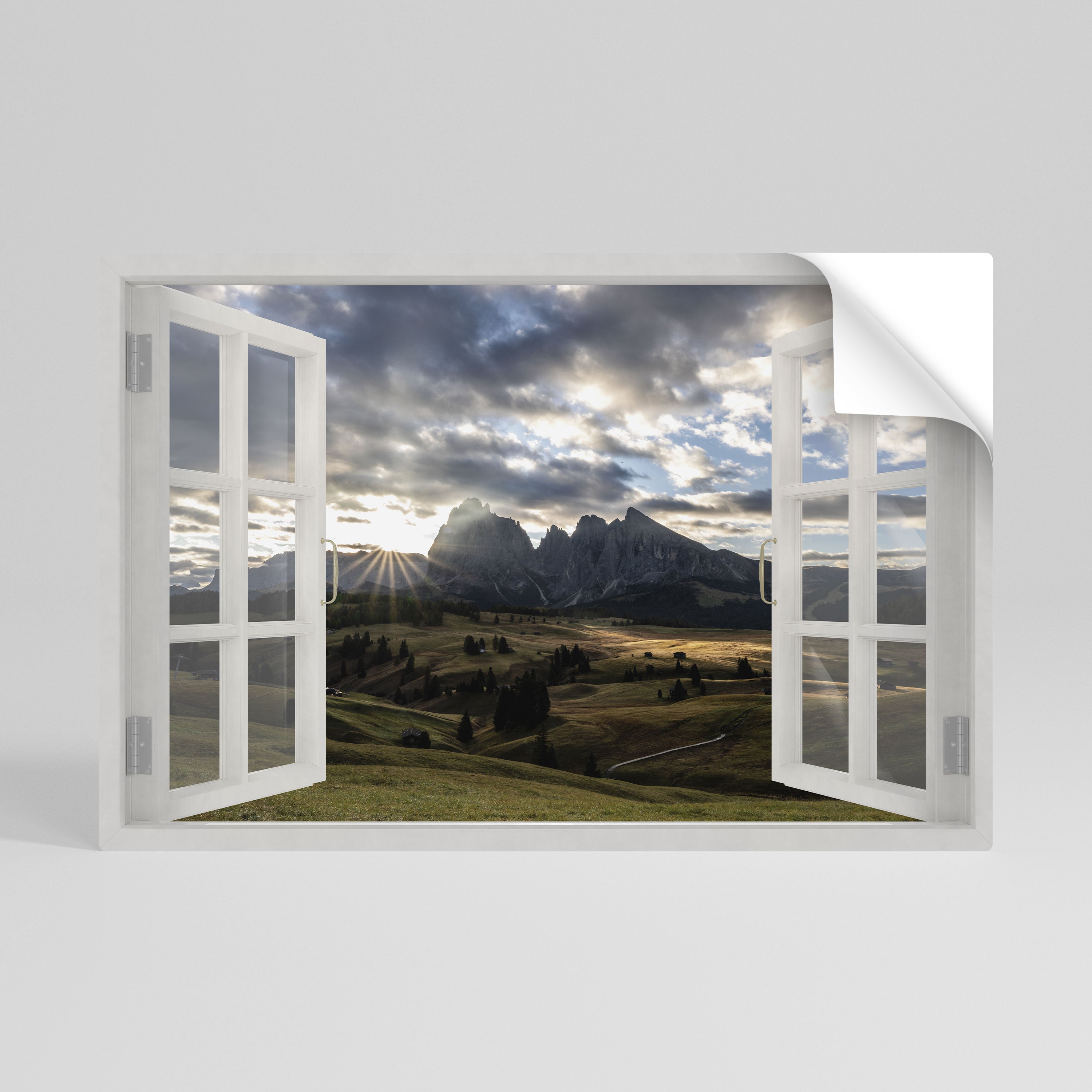 MOUNTAIN VIEWPORT Peel and Stick Horizontal Poster