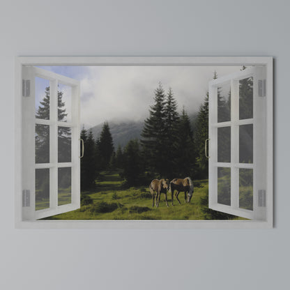 WINDOWS TO WANDER Horizontal Canvas Print