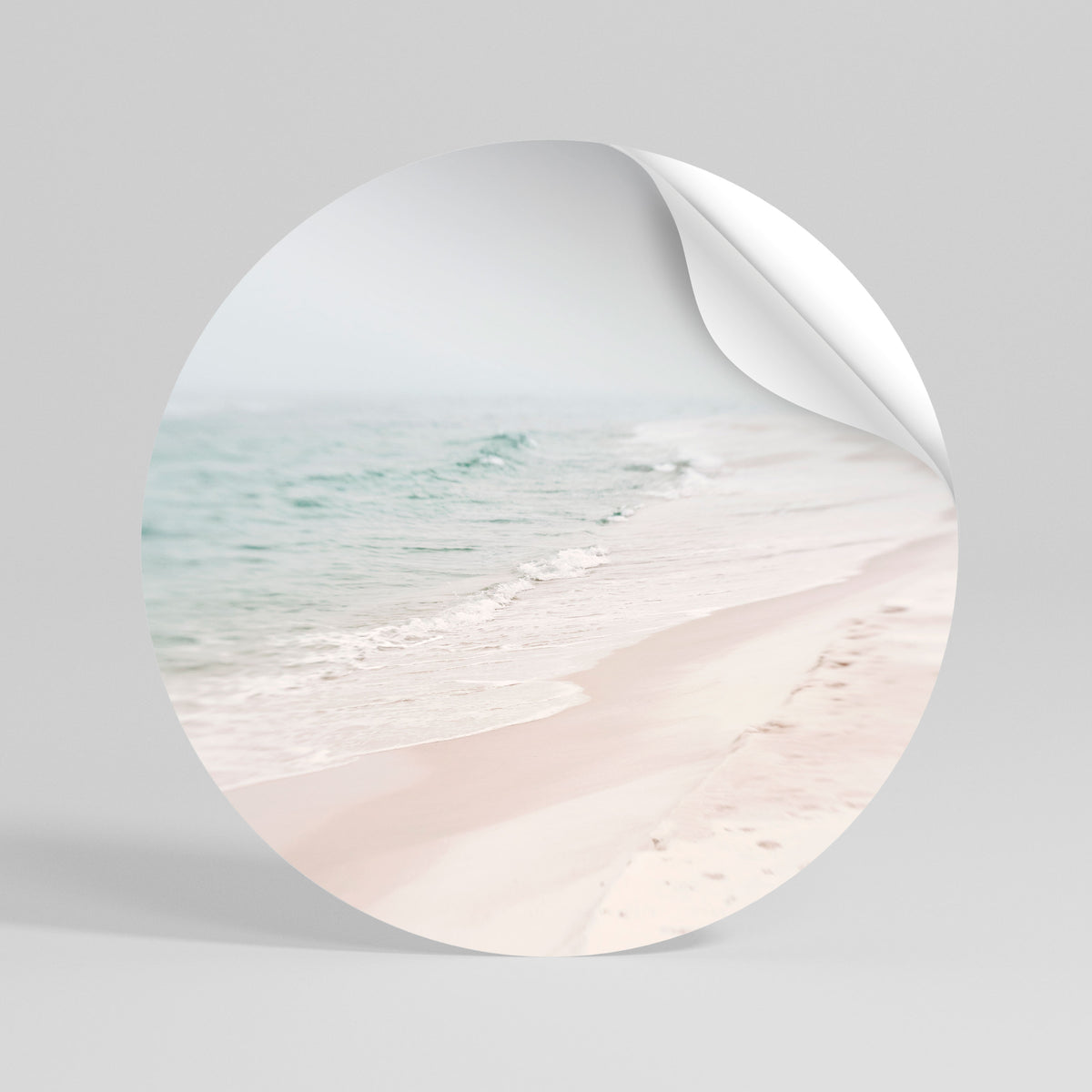 MISTY SHORELINE BLISS Runder Wandsticker zum Abziehen und Aufkleben