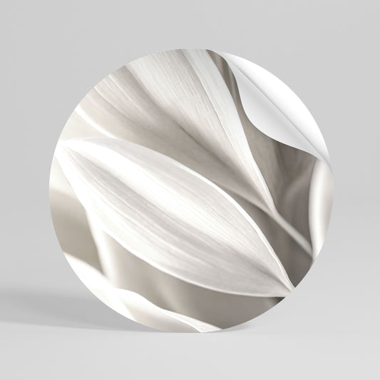 WHISPERS OF WHITE Peel and Stick Round Sticker