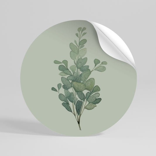 EUCALYPTUS TWIG Vinilo adhesivo redondo