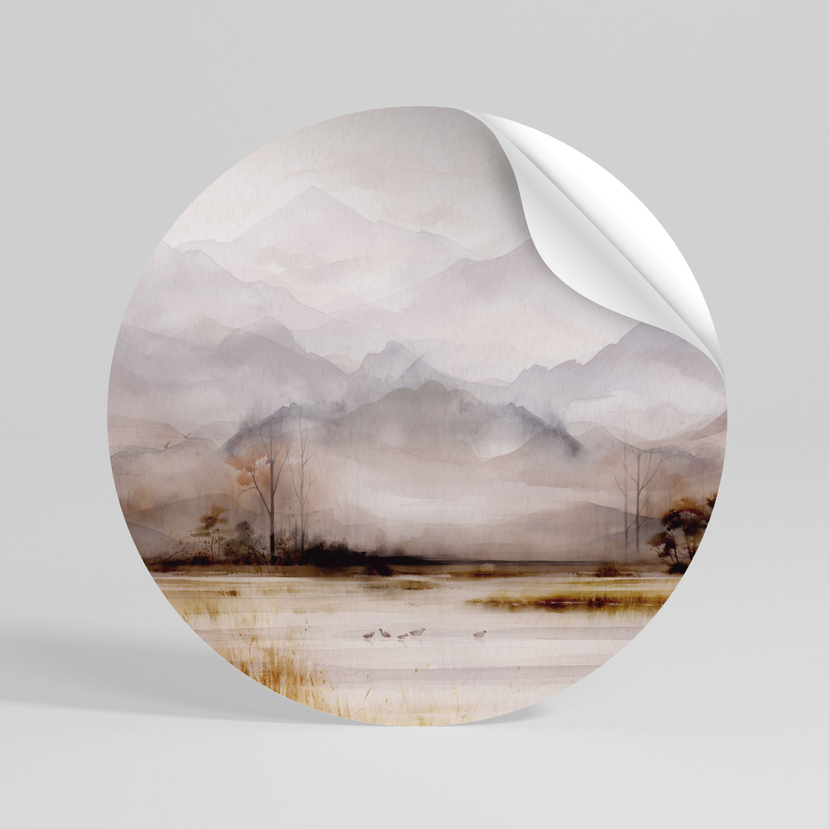 MISTY HORIZONS UNVEILED Adesivo rotondo riposizionabile