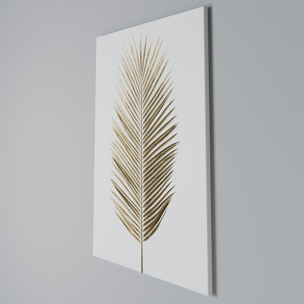 GOLDEN PALM ELEGANCE Vertical Canvas Print