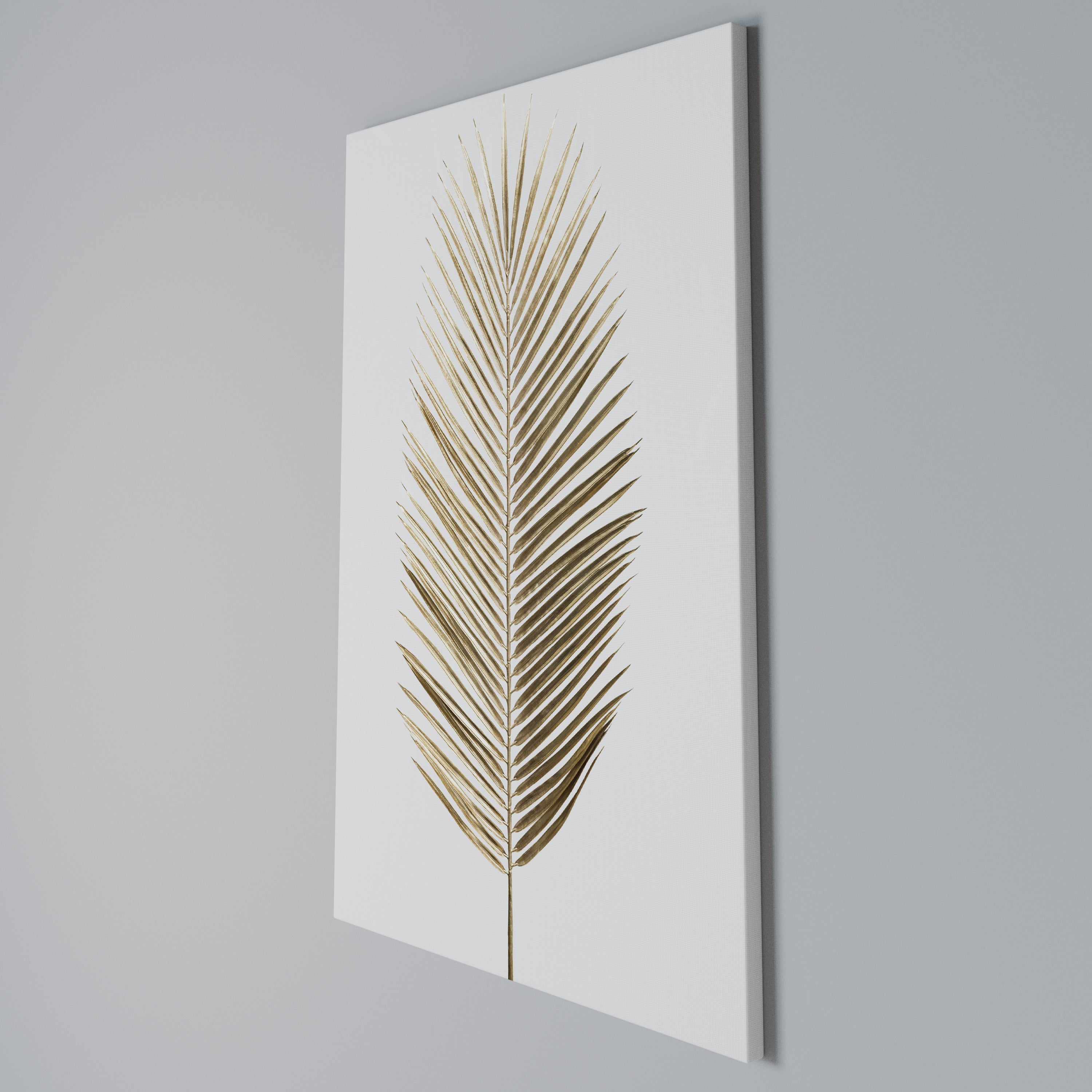 GOLDEN PALM ELEGANCE Vertical Canvas Print