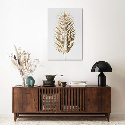 GOLDEN PALM ELEGANCE Quadro em tela vertical