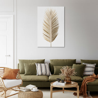 GOLDEN PALM ELEGANCE Quadro em tela vertical