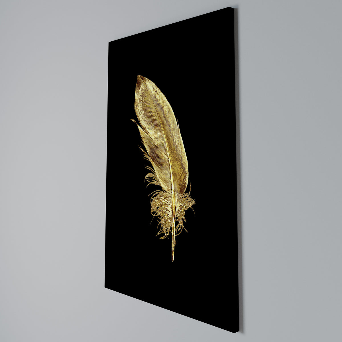 SHIMMERING FEATHER GRACE Cuadro en lienzo vertical