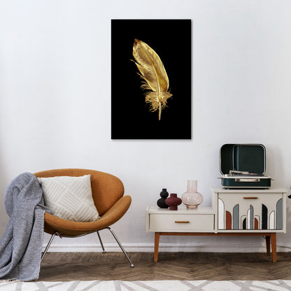 SHIMMERING FEATHER GRACE Cuadro en lienzo vertical