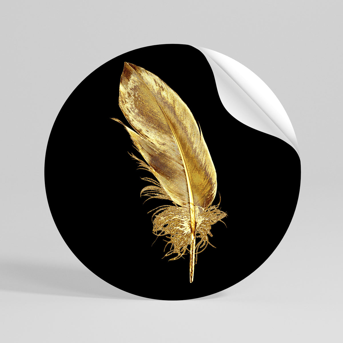 SHIMMERING FEATHER GRACE Autocolante Redondo Removível