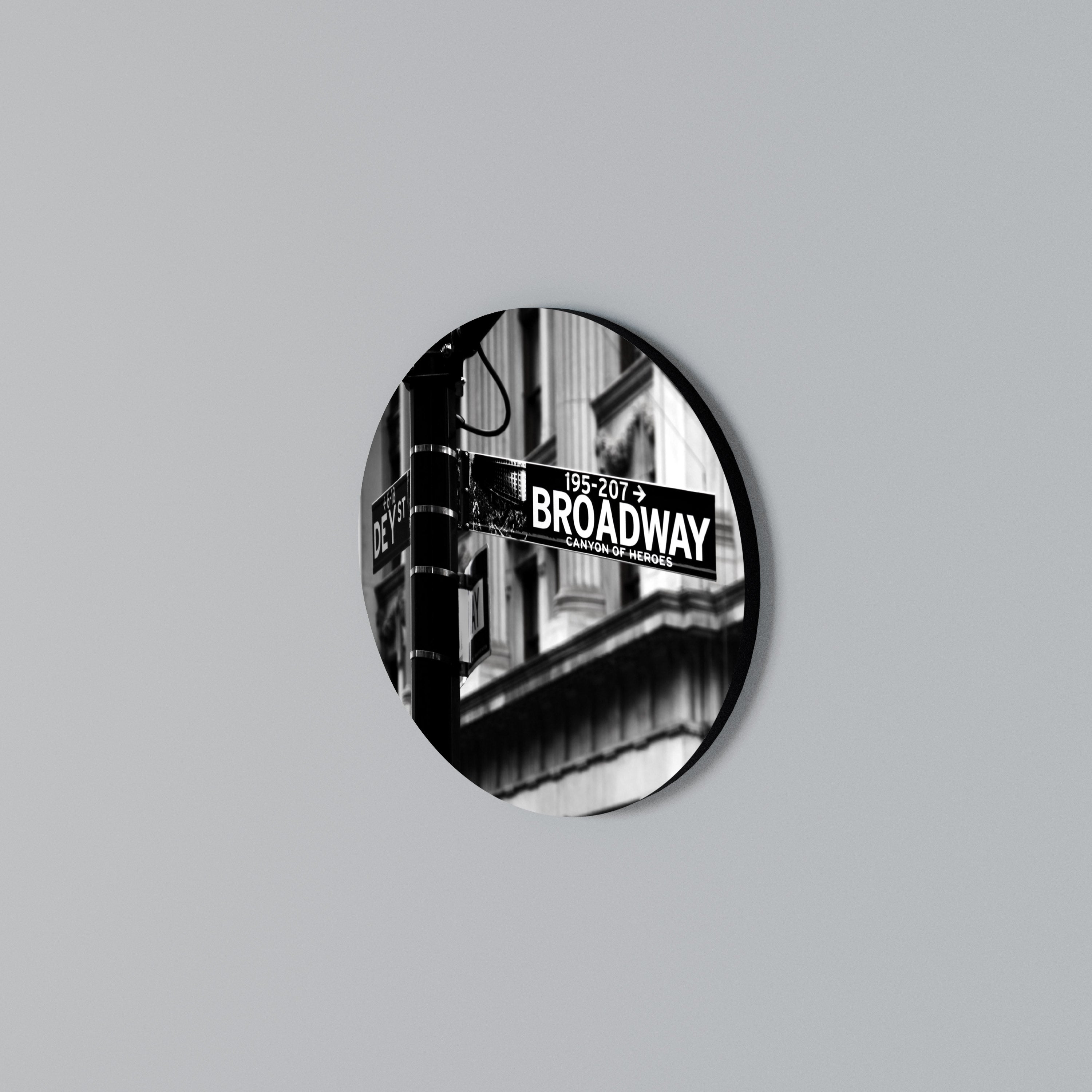 BROADWAY SIGN Round Wall Art
