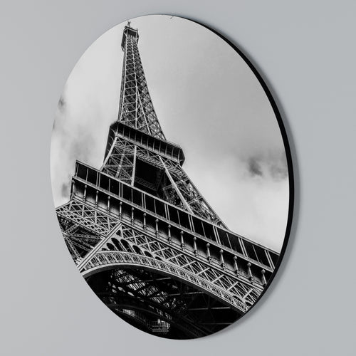MONOCHROME PARISIAN ICON Round Wall Art