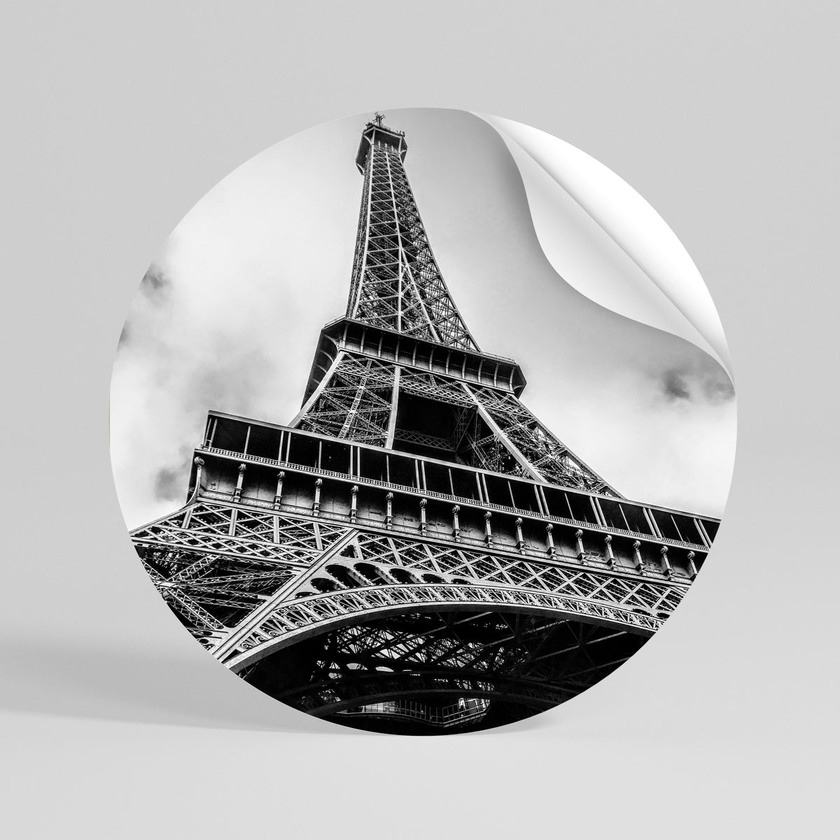 MONOCHROME PARISIAN ICON Autocolante Redondo Removível