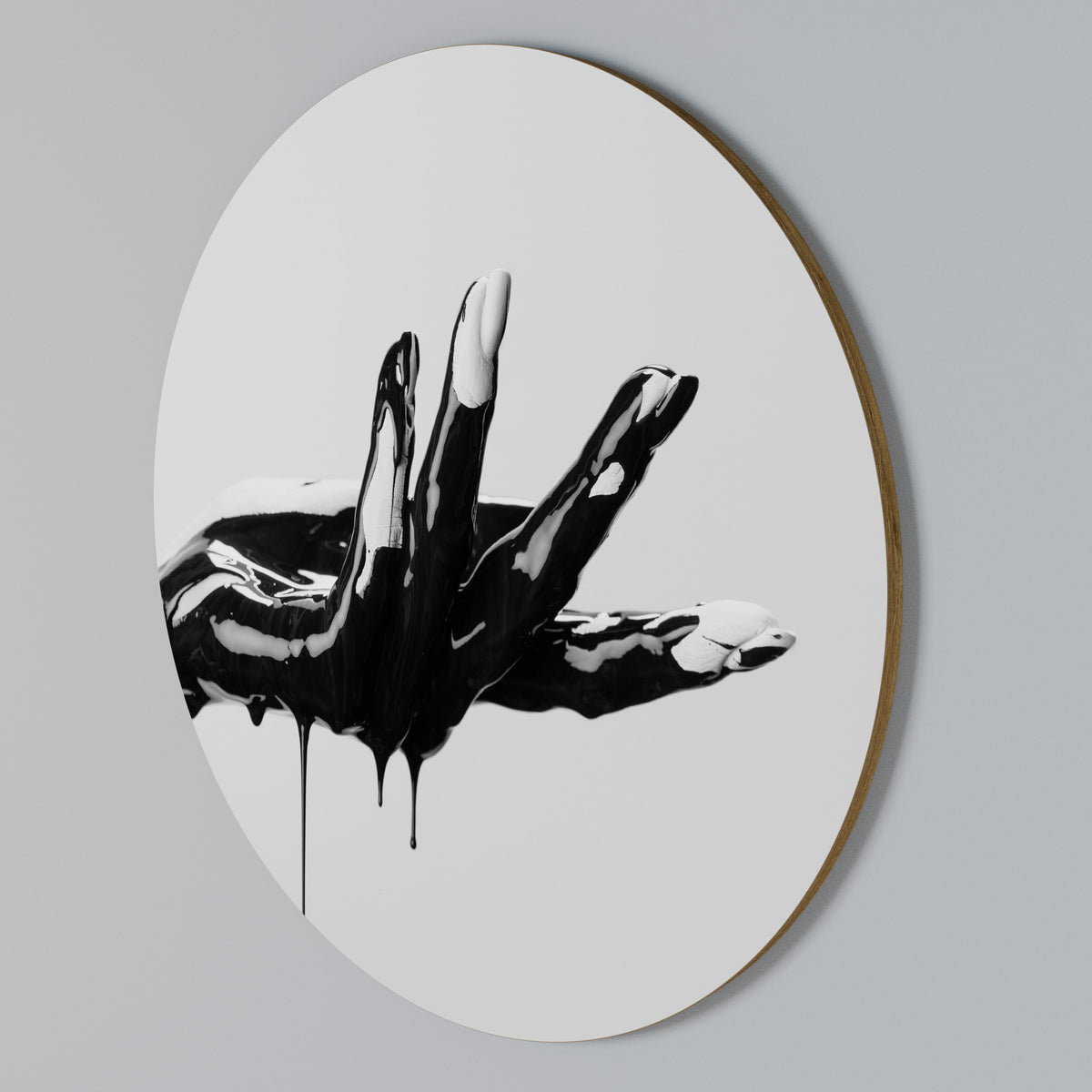 BLACK VISCOSITY Arte de Parede Redonda