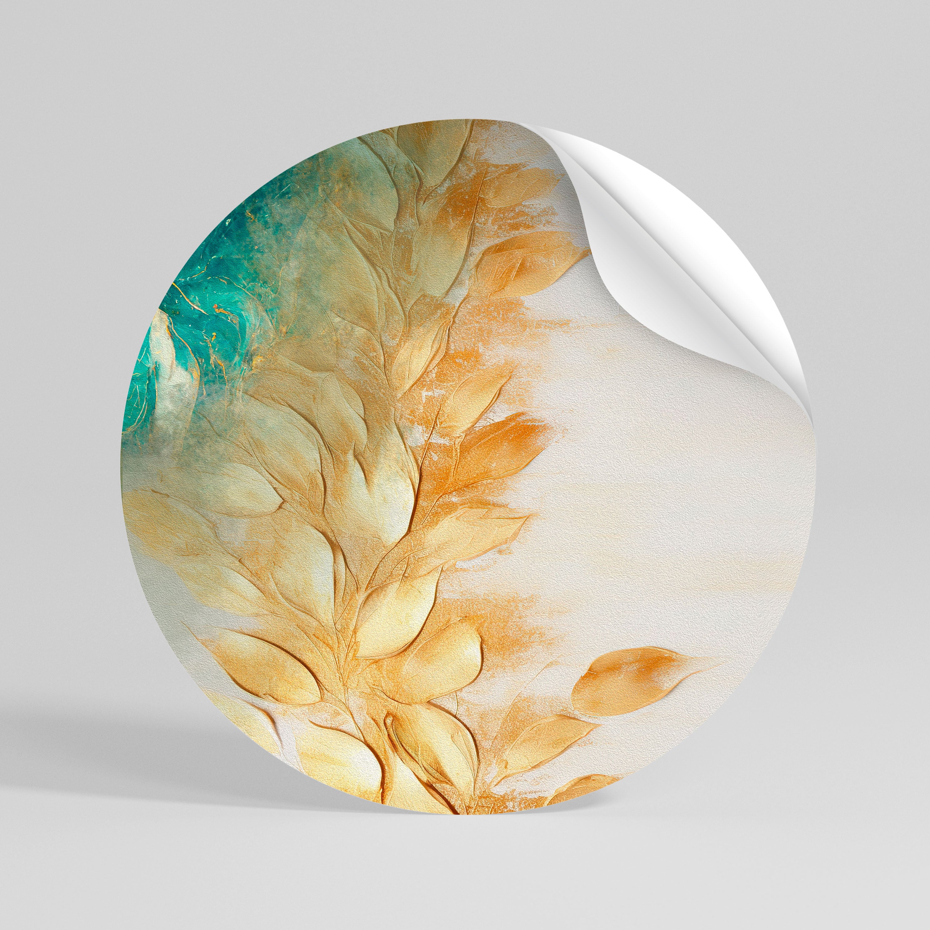 LEAVES IN RADIANCE Kulatá samolepka