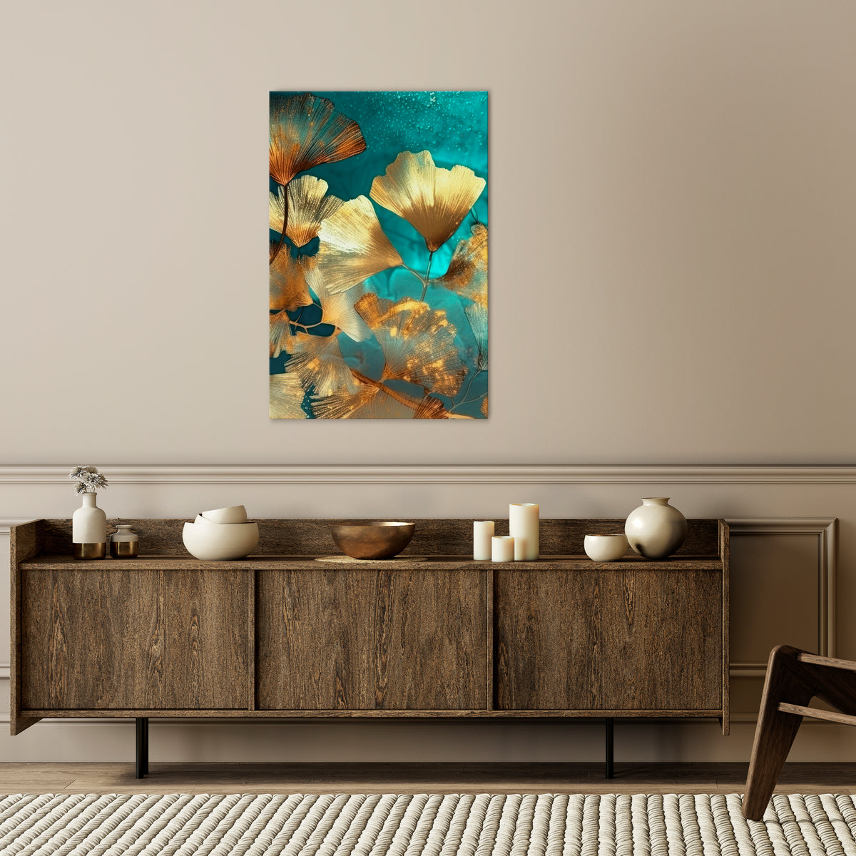 LUMINOUS FOLIAGE Quadro em tela vertical