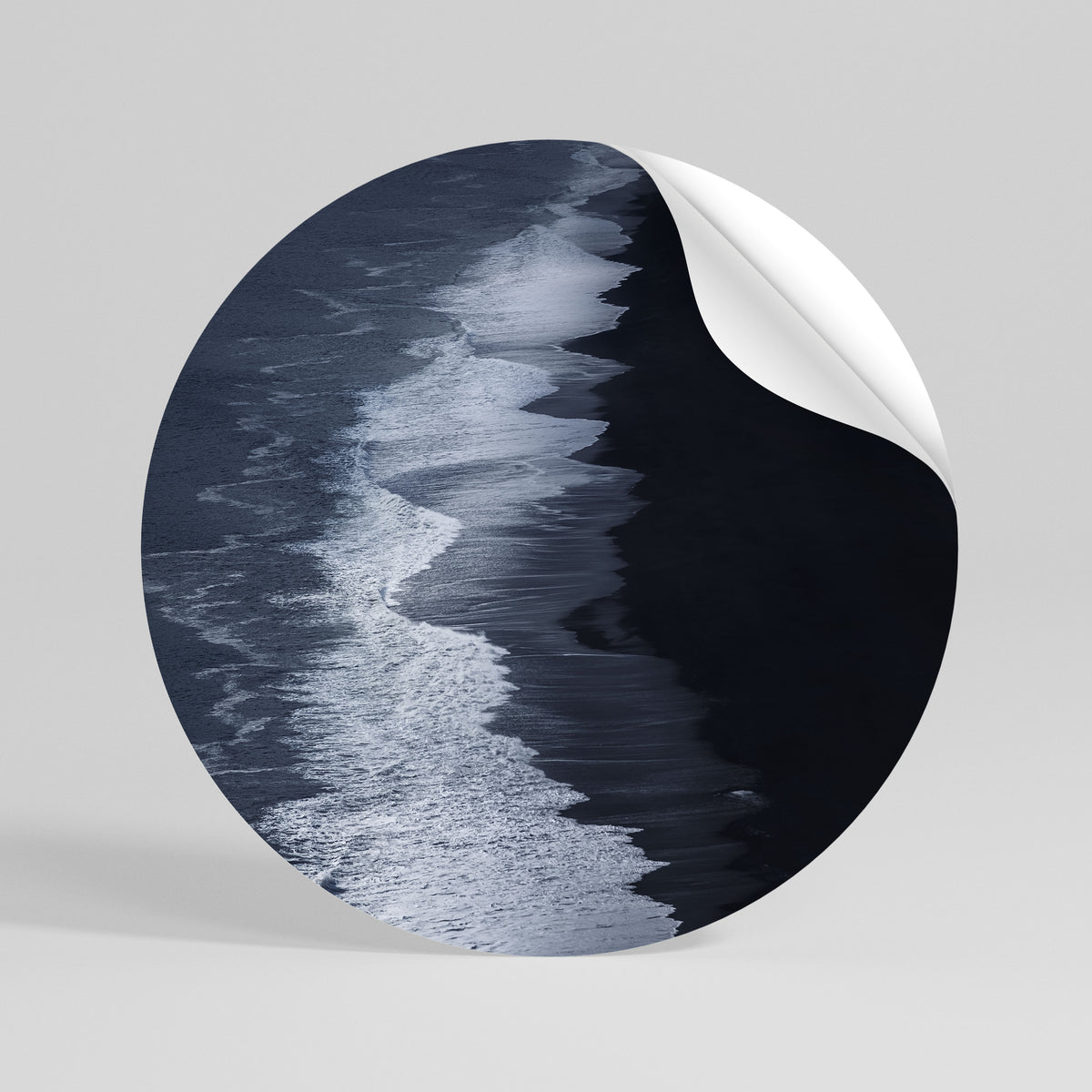 OCEAN'S WHISPER Runder Wandsticker zum Abziehen und Aufkleben