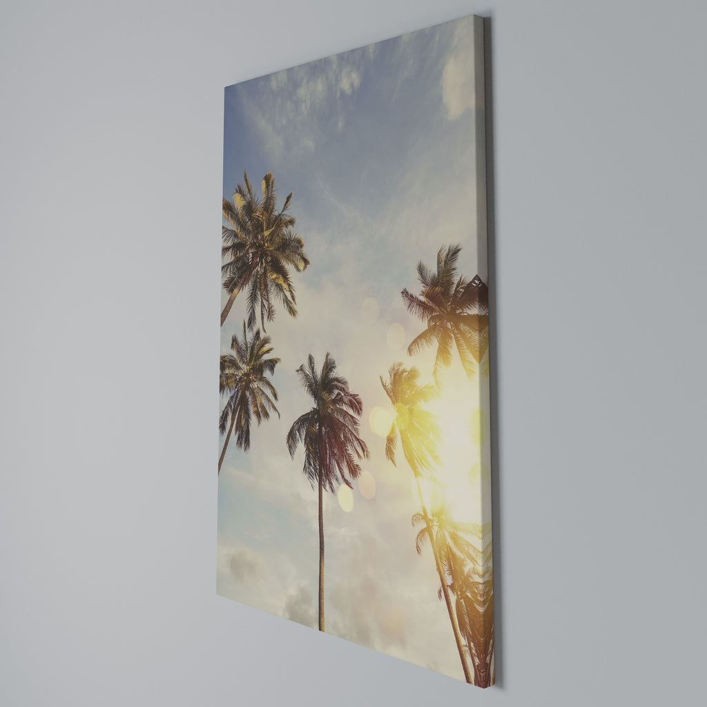 WHISPERING PALM LEAVES Vertical Canvas Print