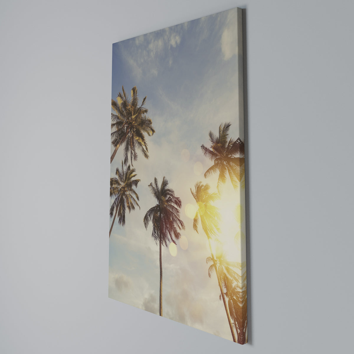 WHISPERING PALM LEAVES Vertical Canvas Print