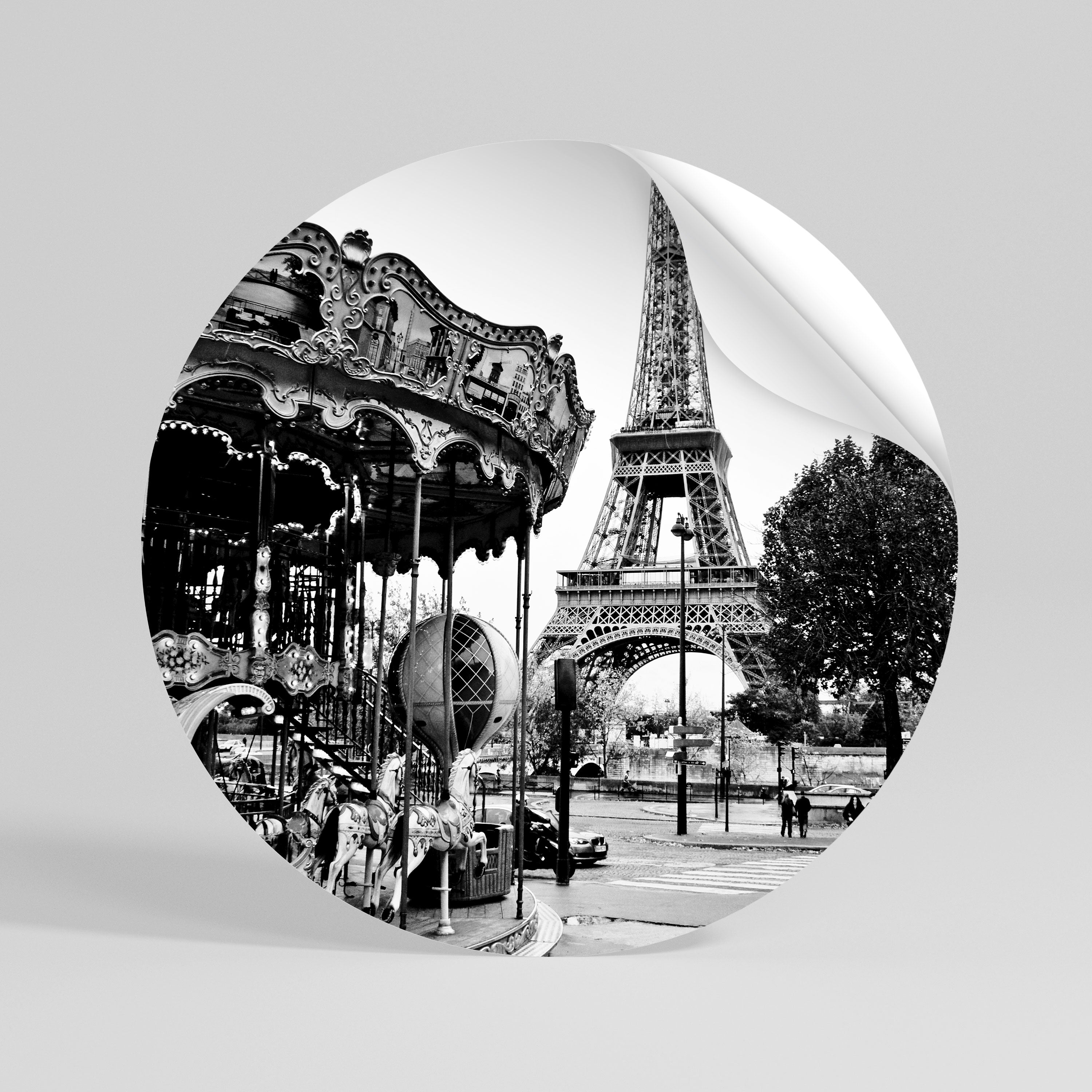 CHARMS OF THE CITY Runder Wandsticker zum Abziehen und Aufkleben