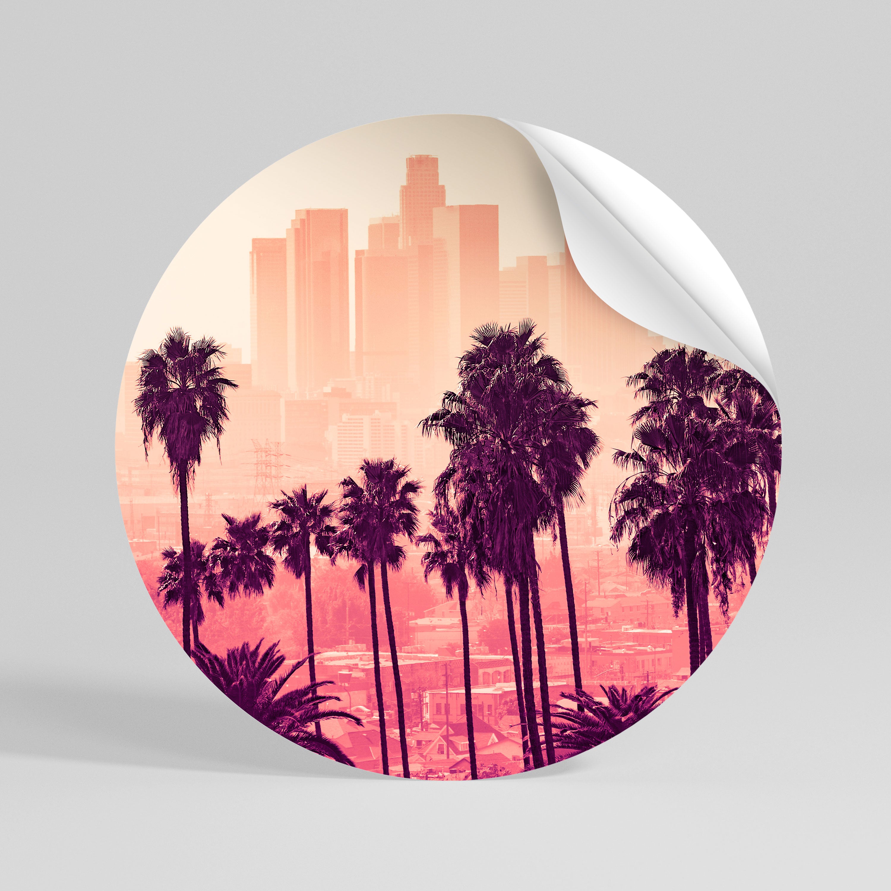 PALM SHADE DREAMSCAPE Runder Wandsticker zum Abziehen und Aufkleben