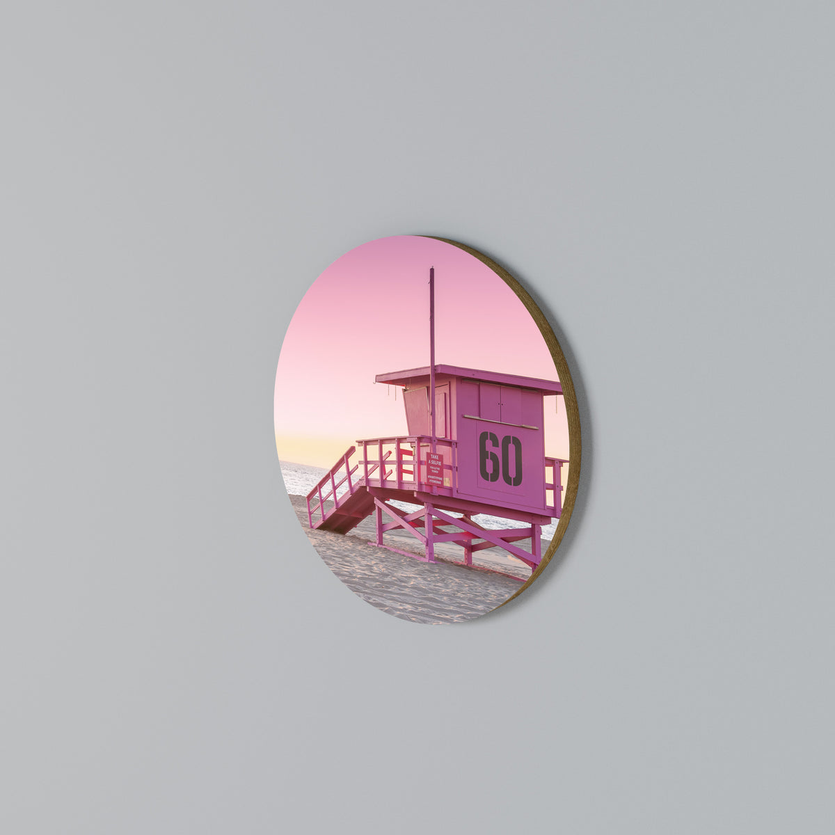 PINK PARADISE WATCH Round Wall Art