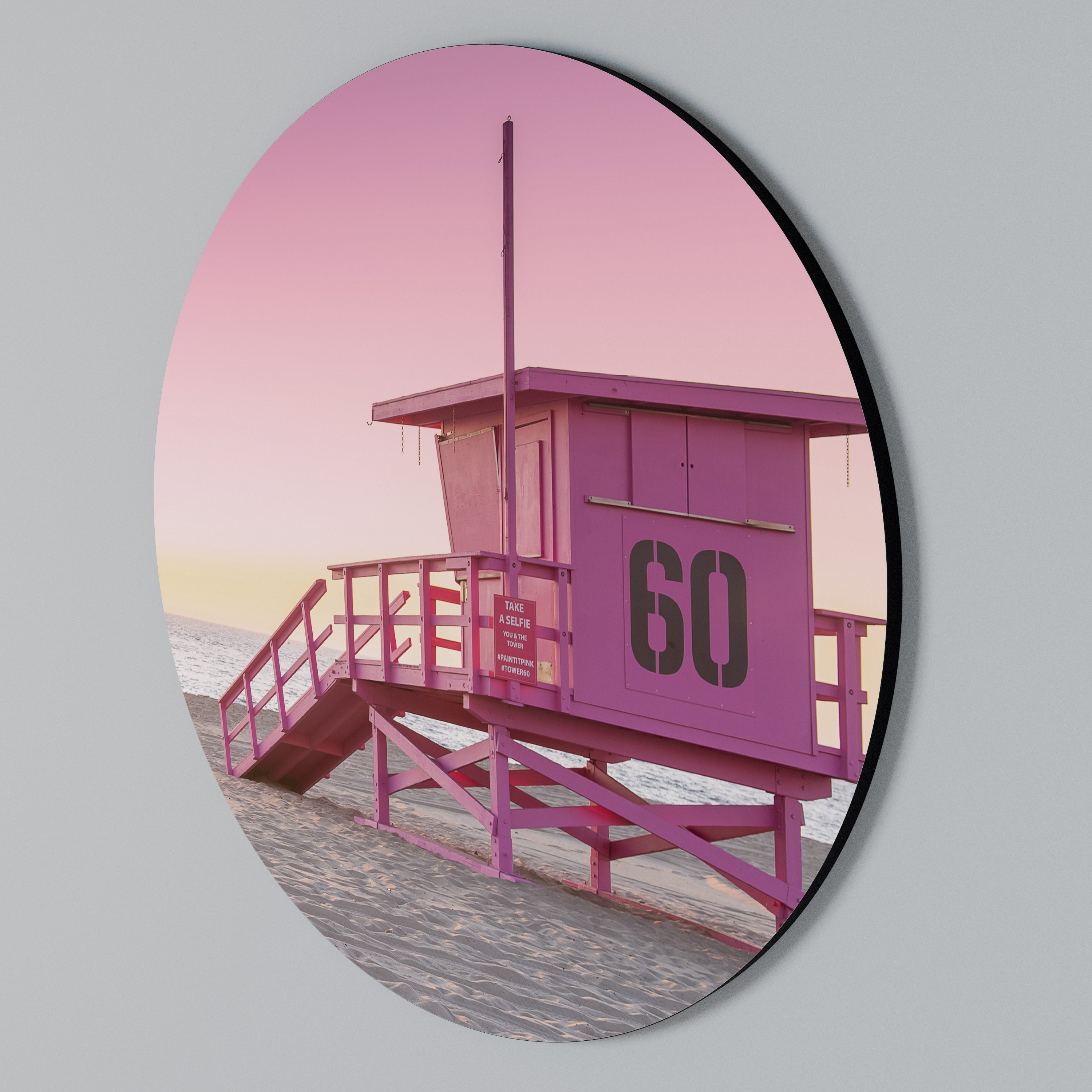PINK PARADISE WATCH Round Wall Art