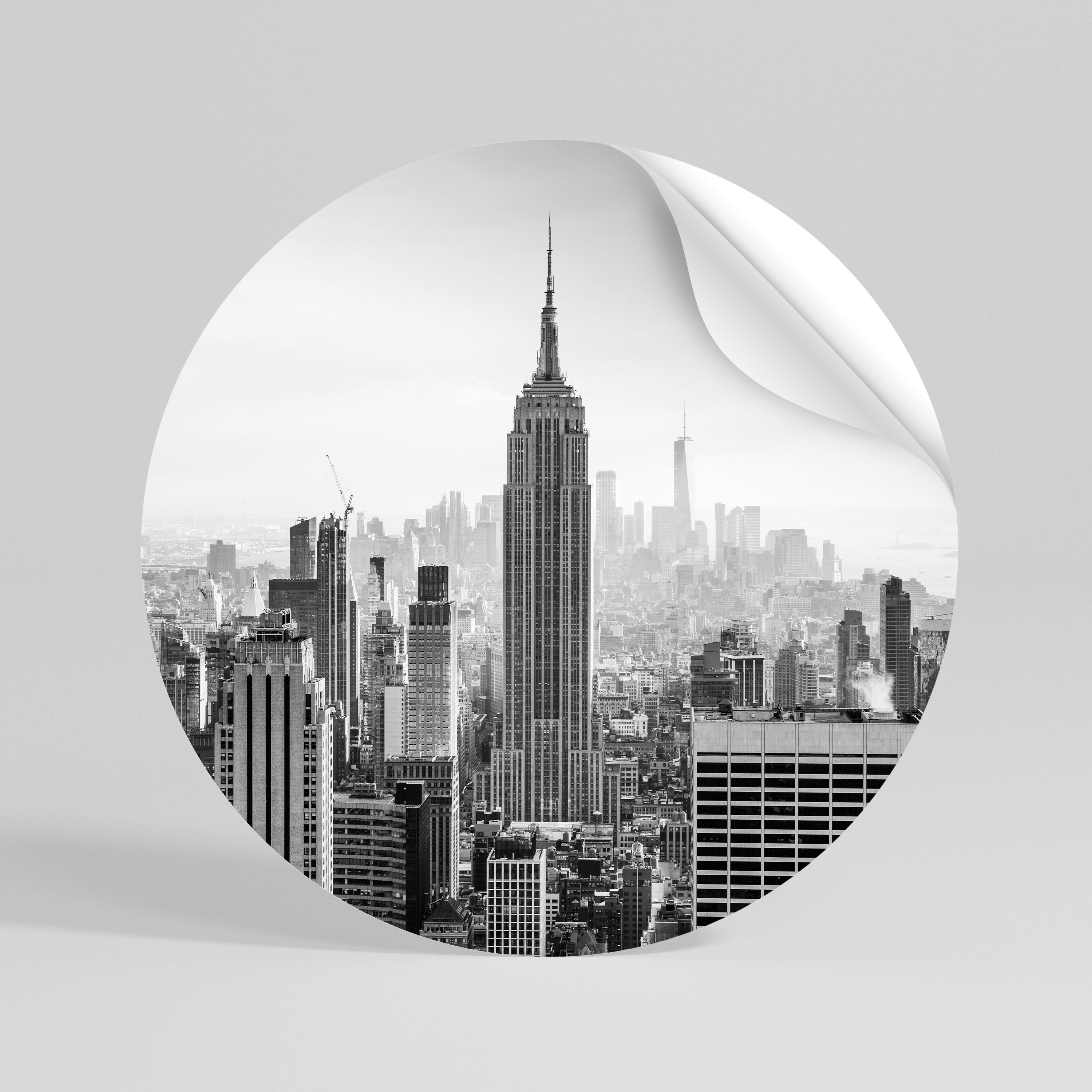 EMPIRE STATE BUILDING Runder Wandsticker zum Abziehen und Aufkleben