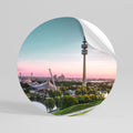 TOWERING DREAMSCAPE Runder Wandsticker zum Abziehen und Aufkleben