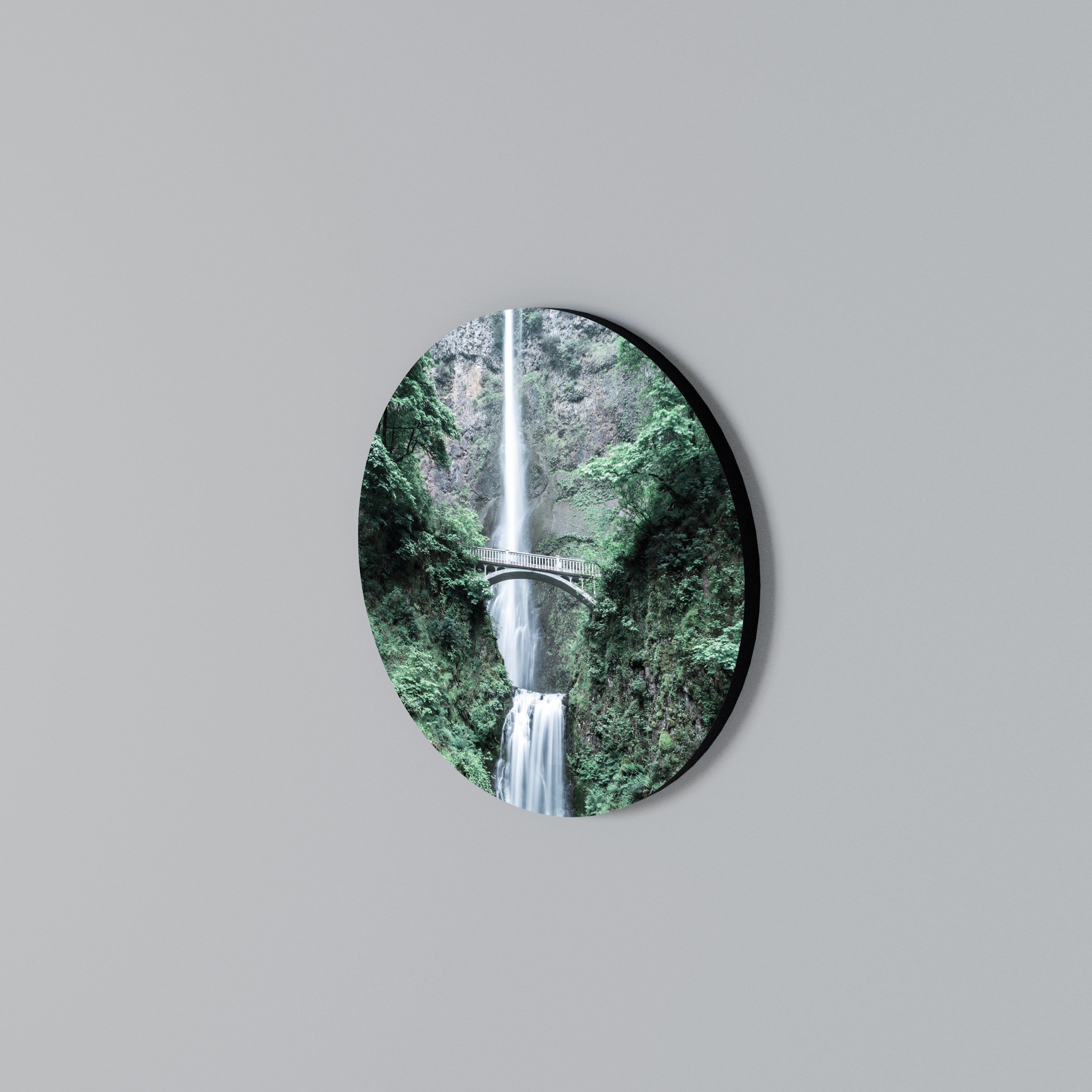 MYSTICAL WATERSCAPE BRIDGE Round Wall Art