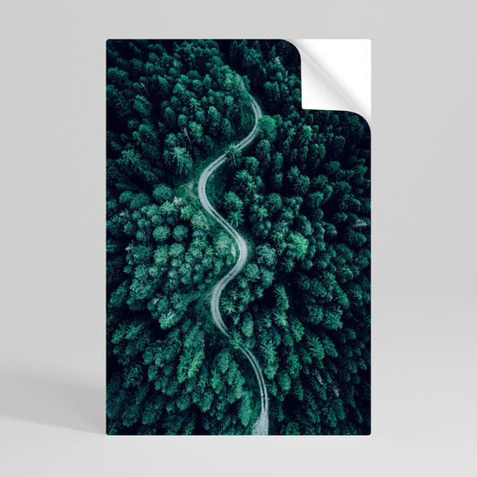 FORESTED SERPENTINE ROUTE Självhäftande Vertikal Poster